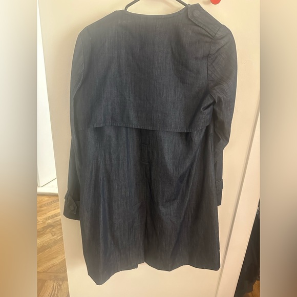 Diane Von Furstenberg DVF denim short trench coat wrap S NWOT - Picture 3 of 8